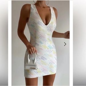 XS NWT THE SQUIGGLE MINI DRESS - PRINT from Runaway The Label